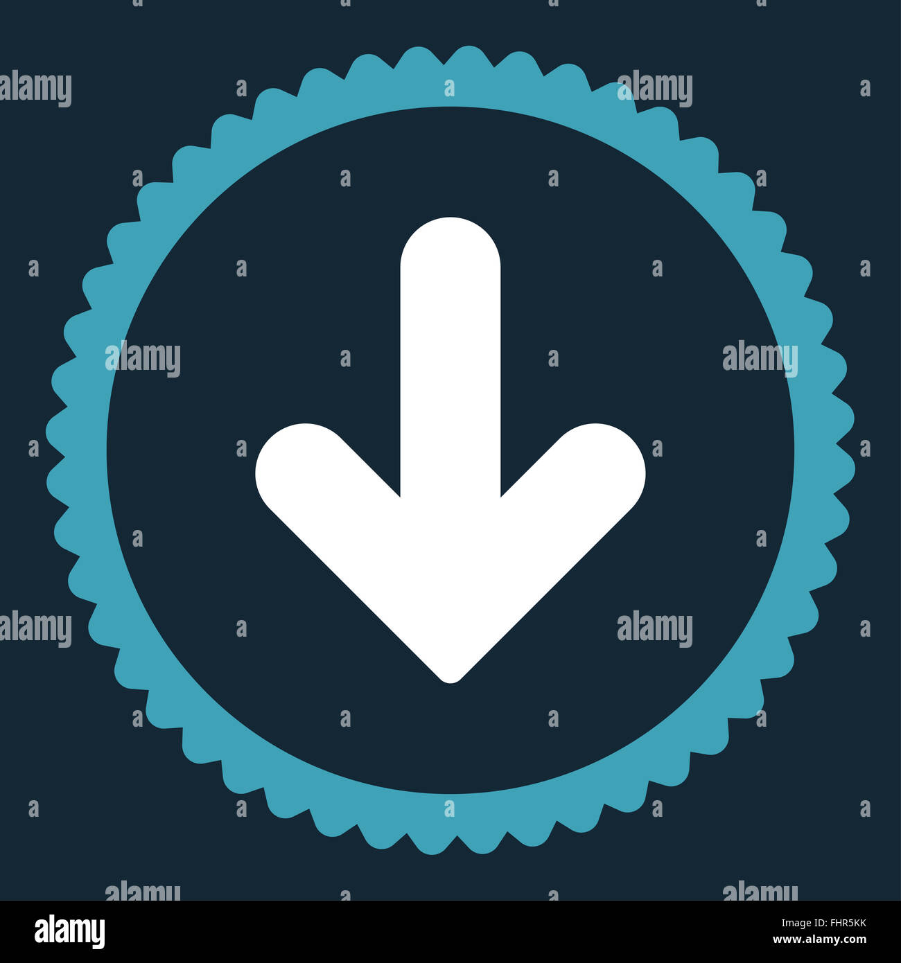 Arrow Down flat blue and white colors round stamp icon Stock Photo - Alamy