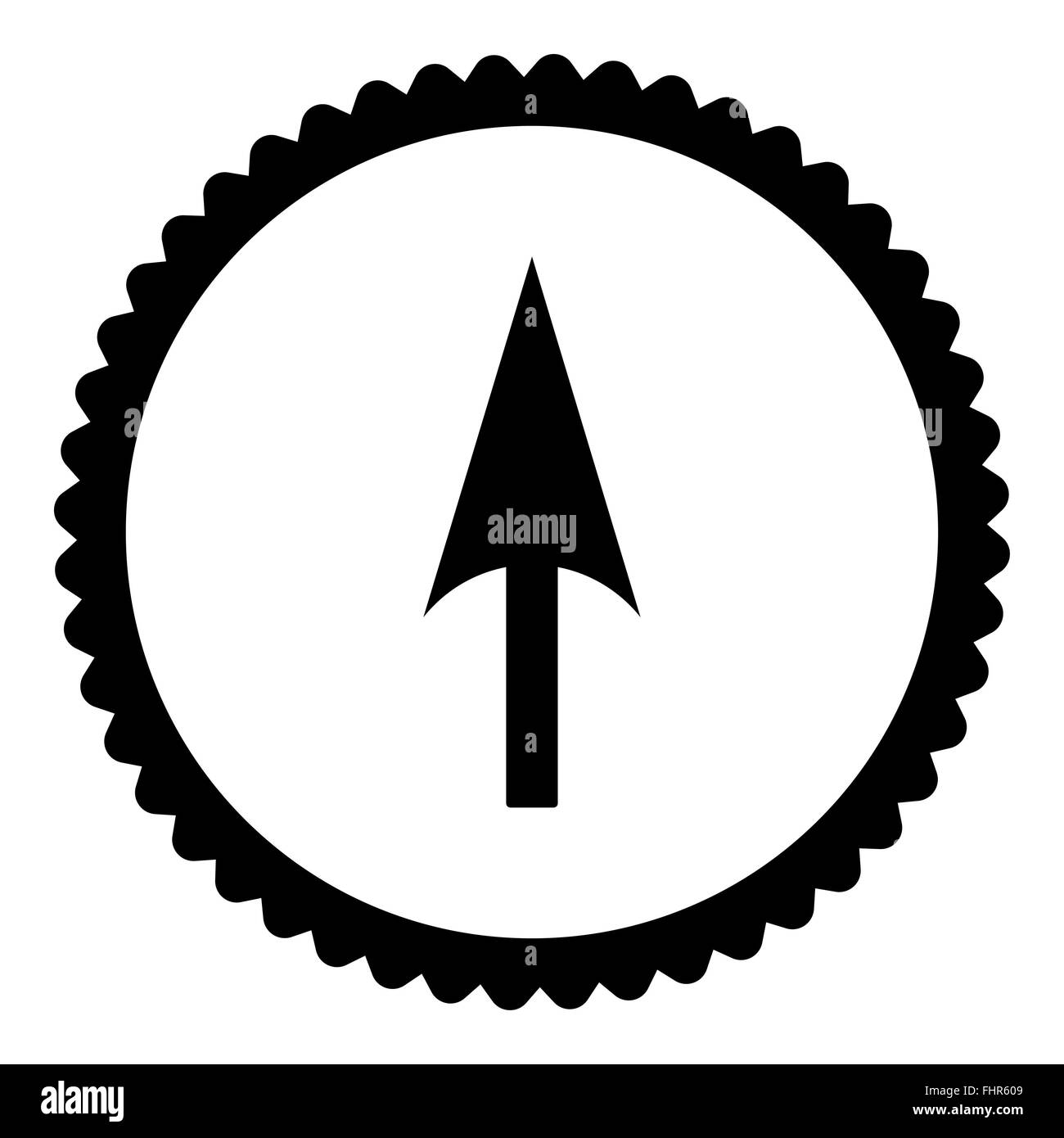 Arrow Axis Y flat black color round stamp icon Stock Photo - Alamy