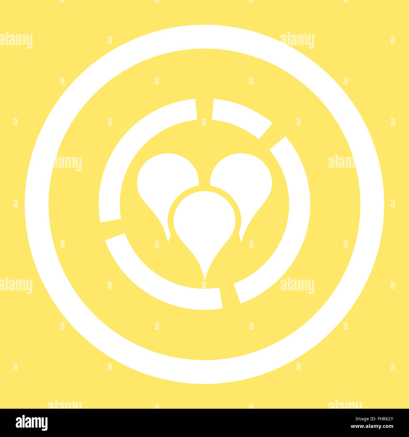 Geo diagram flat white color rounded vector icon Stock Photo - Alamy