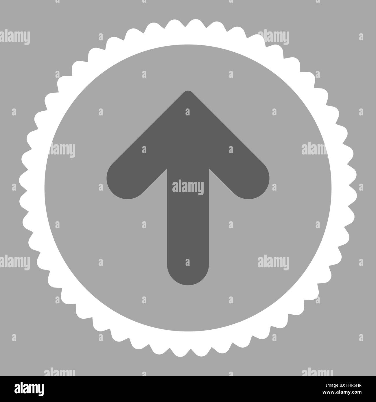 Arrow Up flat dark gray and white colors round stamp icon Stock Photo ...