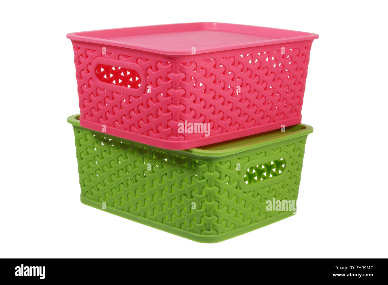 Plastic Storage Boxes Stock Photo