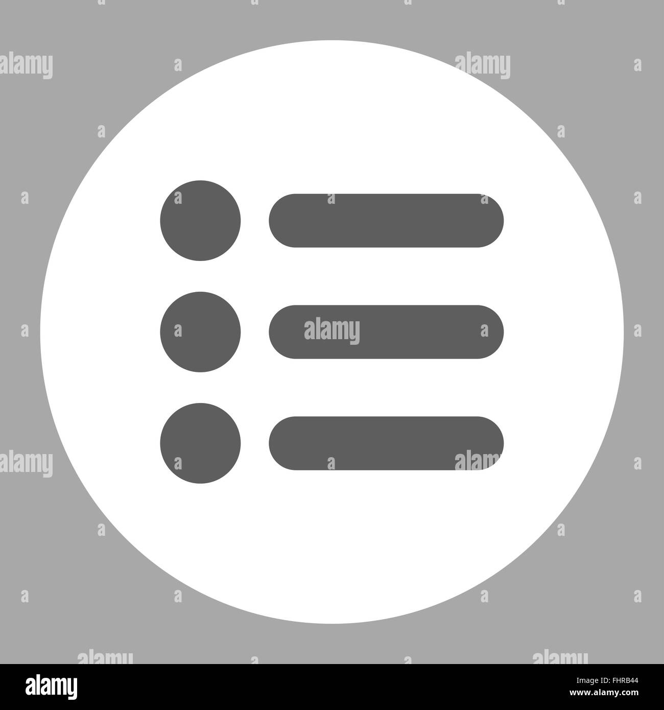 Items flat dark gray and white colors round button Stock Photo - Alamy