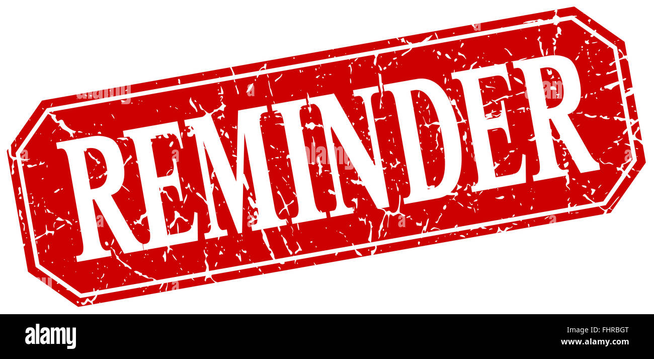 reminder red square vintage grunge isolated sign Stock Photo - Alamy