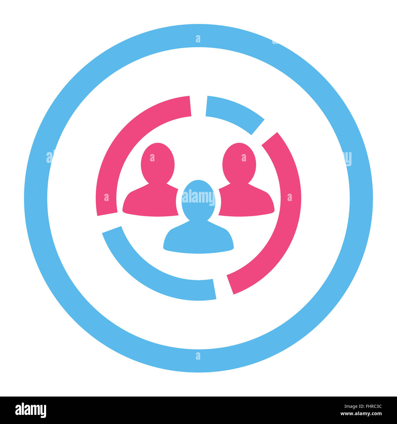 Demography diagram flat pink and blue colors rounded vector icon Stock ...