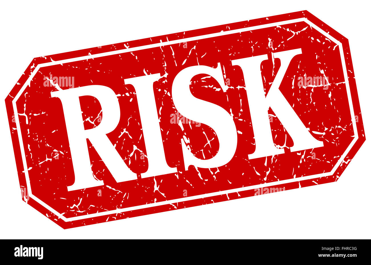 risk red square vintage grunge isolated sign Stock Photo - Alamy