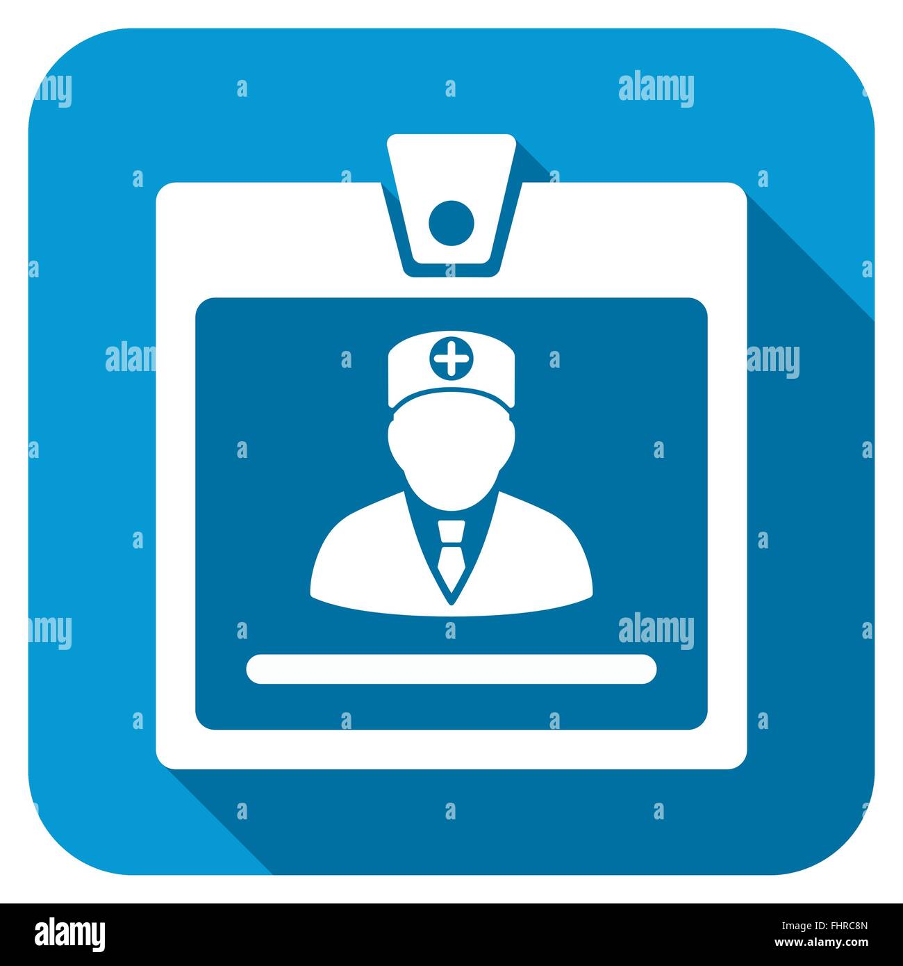 Doctor Badge Longshadow Icon Stock Photo - Alamy