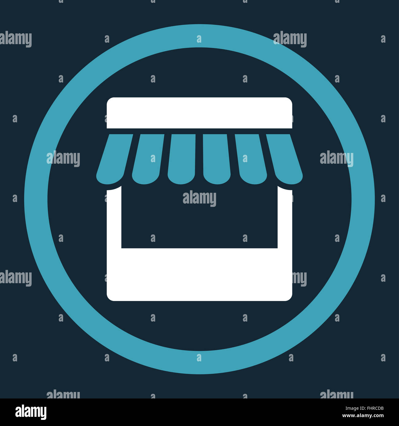 Store flat blue and white colors rounded glyph icon Stock Photo - Alamy