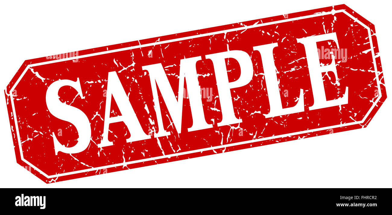 sample red square vintage grunge isolated sign Stock Photo - Alamy