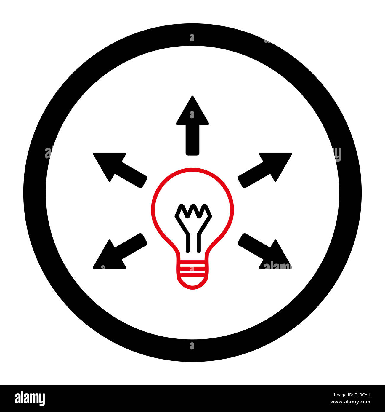 Idea flat intensive red and black colors rounded glyph icon Stock Photo ...