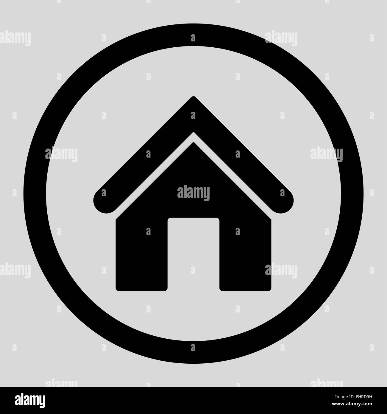 Home flat black color rounded raster icon Stock Photo - Alamy