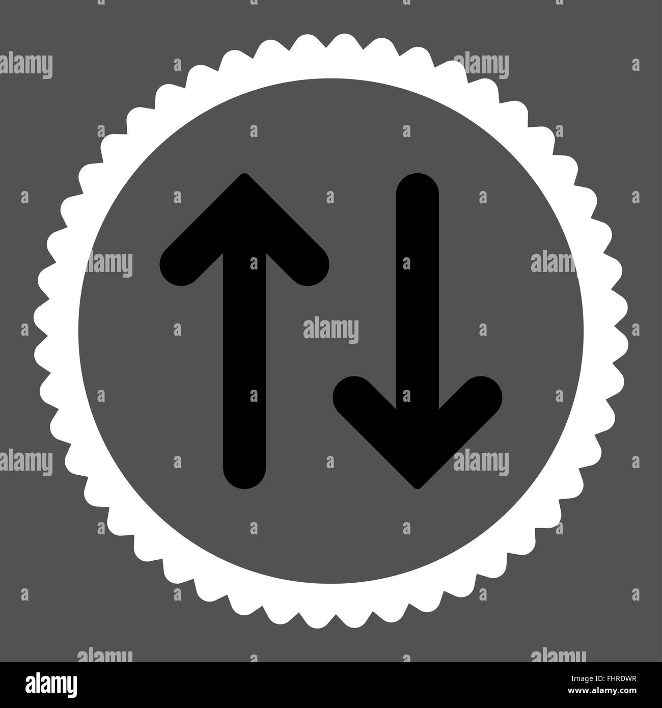 Flip flat black and white colors round stamp icon Stock Photo - Alamy