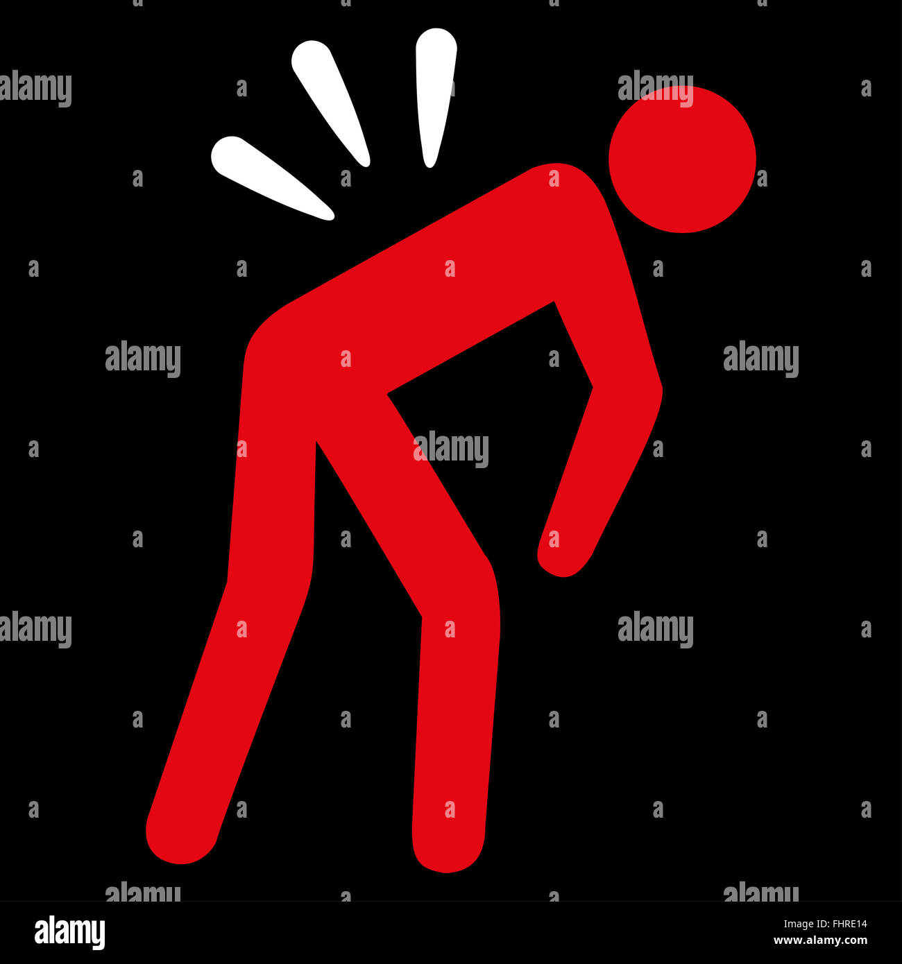 Backache Flat Icon Stock Photo - Alamy
