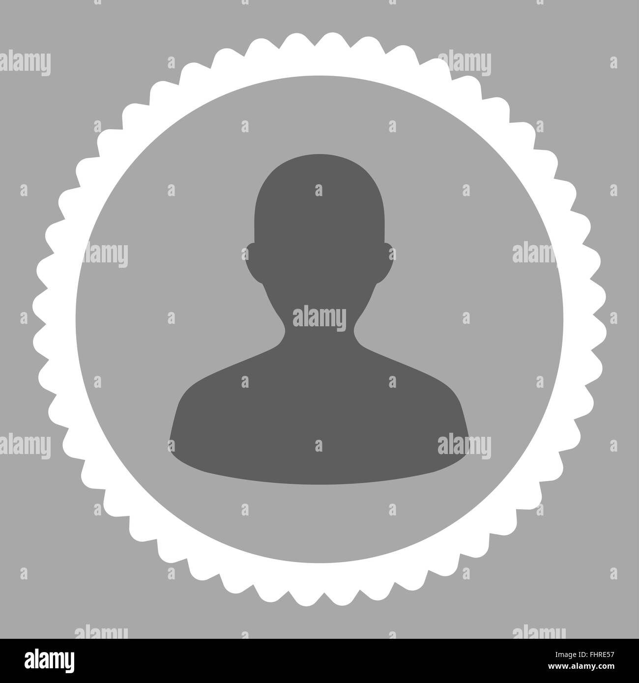 User flat dark gray and white colors round stamp icon Stock Photo - Alamy
