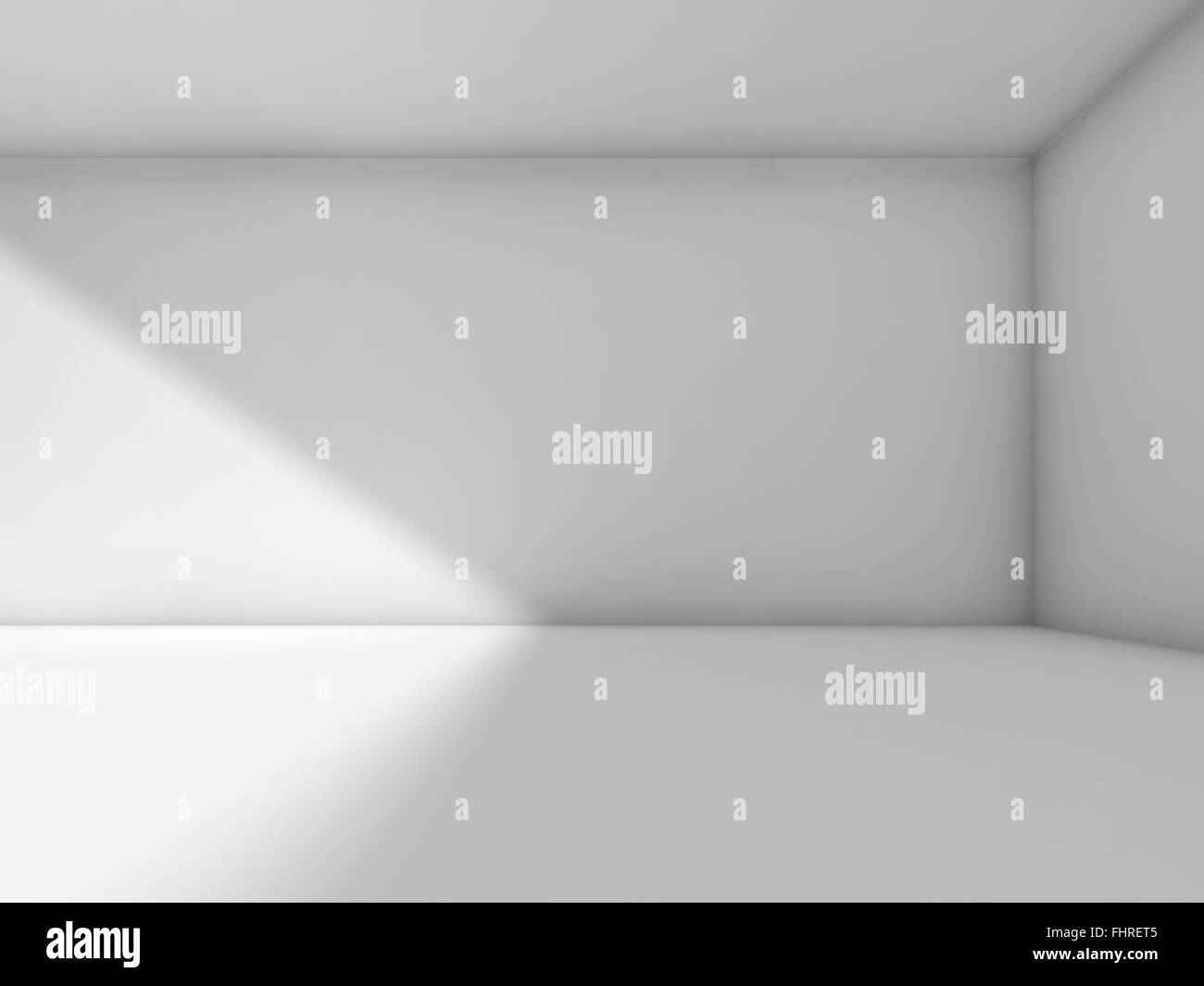 Abstract white empty room interior. 3d render illustration, studio with side soft light Stock Photo