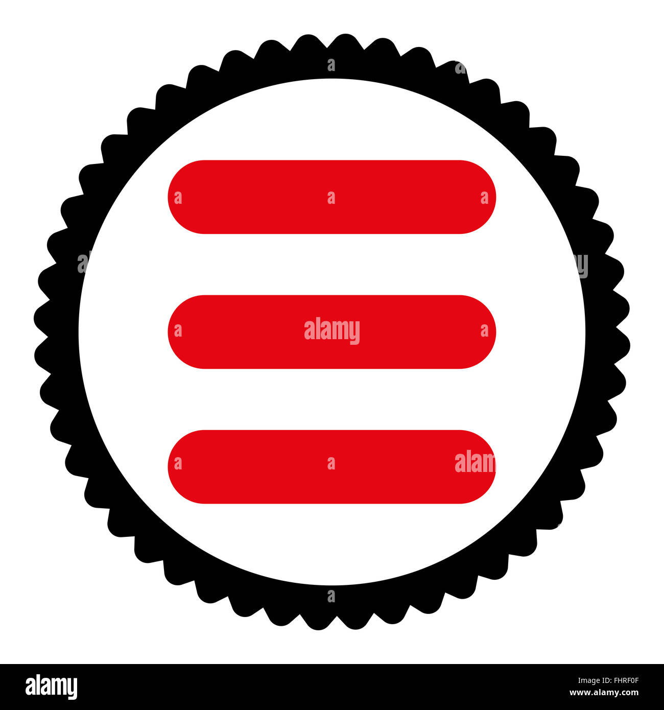 Stack flat intensive red and black colors round stamp icon Stock Photo ...