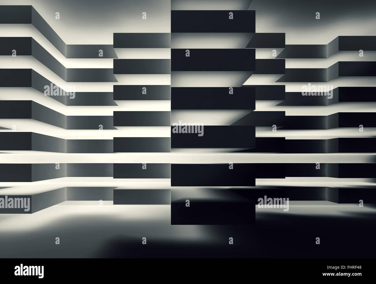 Abstract Dark Interior Design With Creative Illumination Modern Stock Photo Alamy