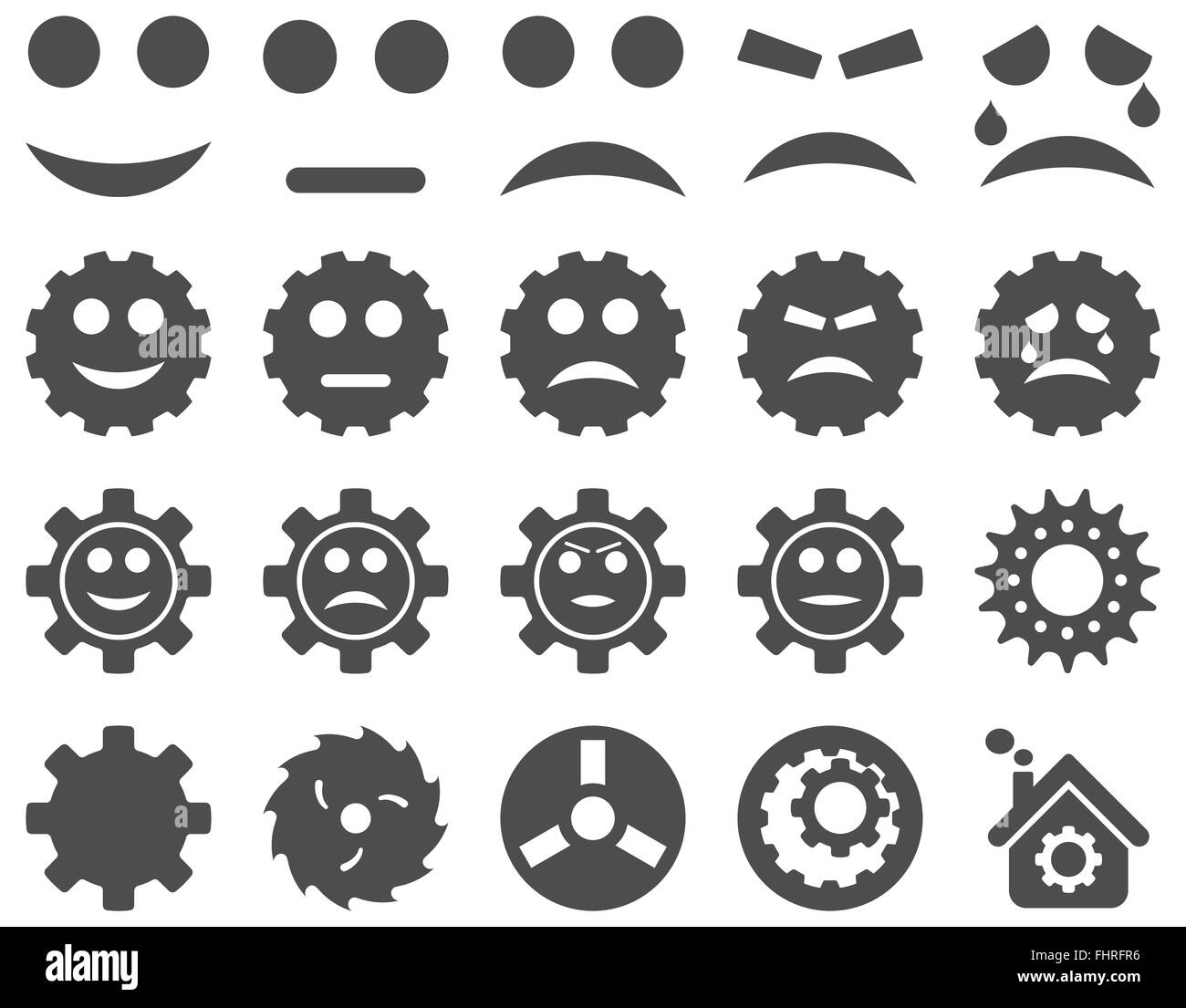 Tools and Smile Gears Icons Stock Photo Alamy