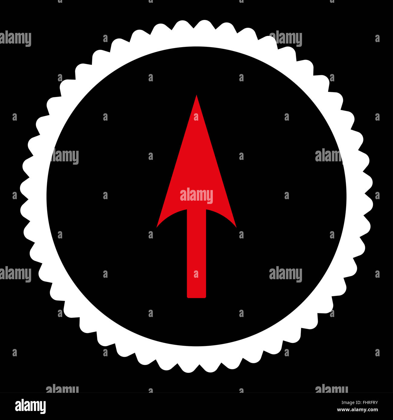 Arrow Axis Y flat red and white colors round stamp icon Stock Photo - Alamy