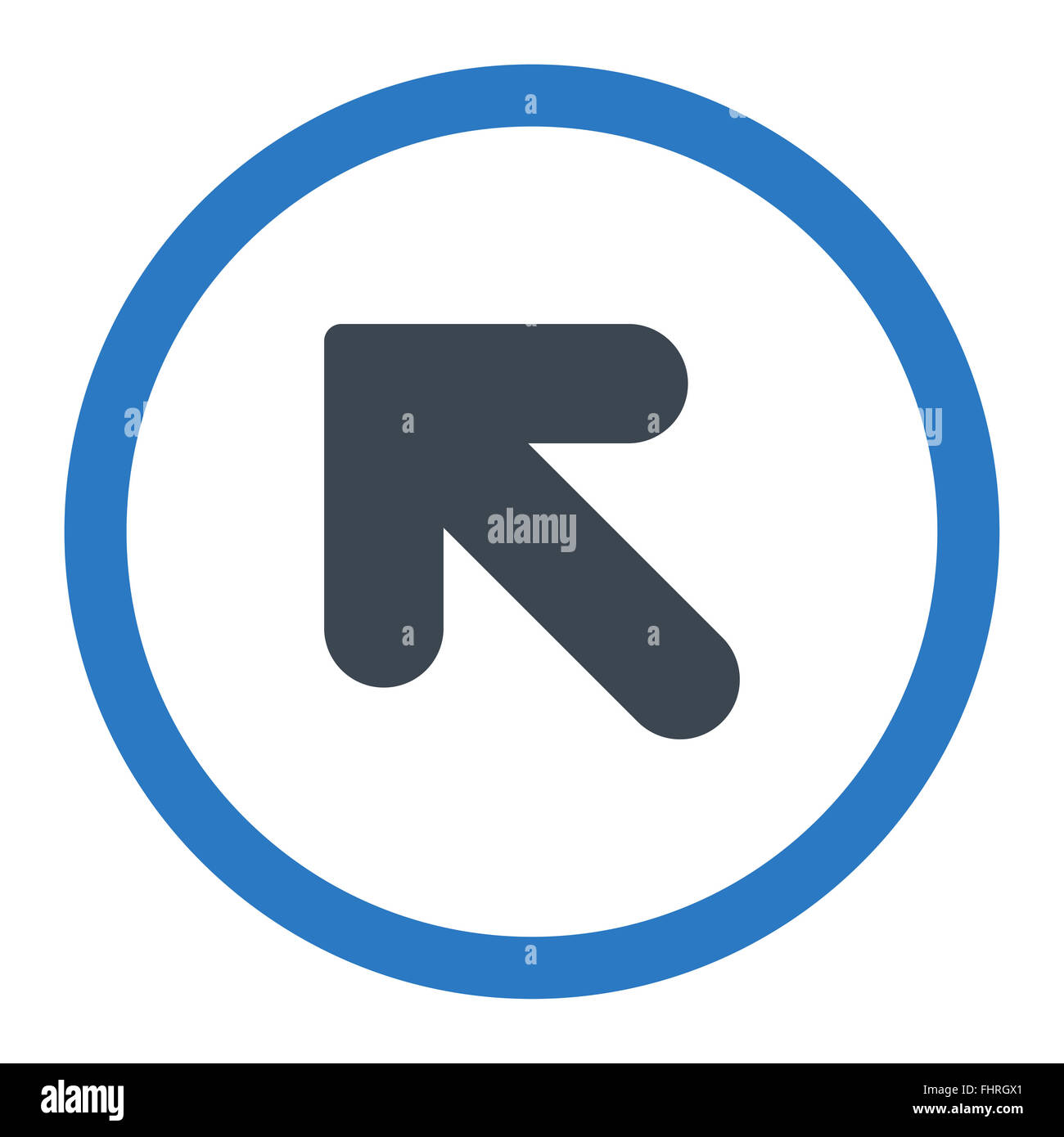 Arrow Up Left flat smooth blue colors rounded vector icon Stock Photo ...
