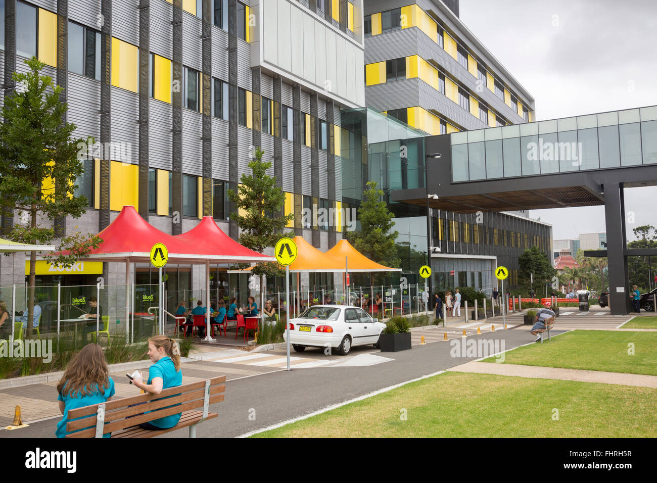 Nurses sitting at Royal North Shore hospital facility in North Sydney