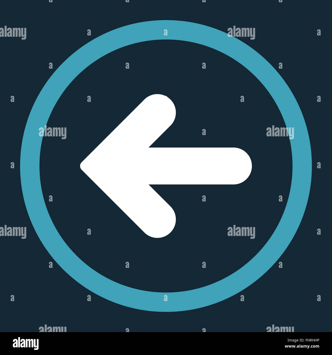 Arrow Left flat blue and white colors rounded raster icon Stock Photo ...