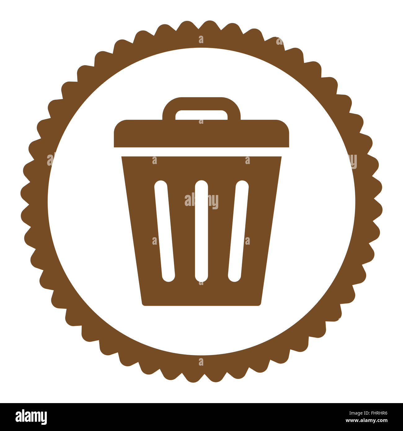 Trash Can flat brown color round stamp icon Stock Photo Alamy