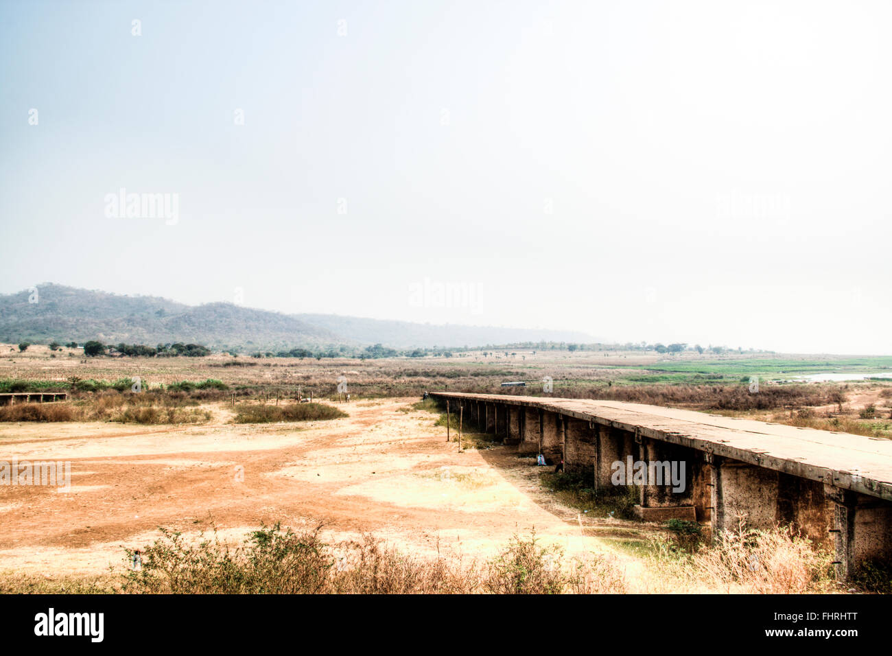 Beautiful landscape in the fishing village of Toko near lake Volta in the Volta Region in Ghana Stock Photo