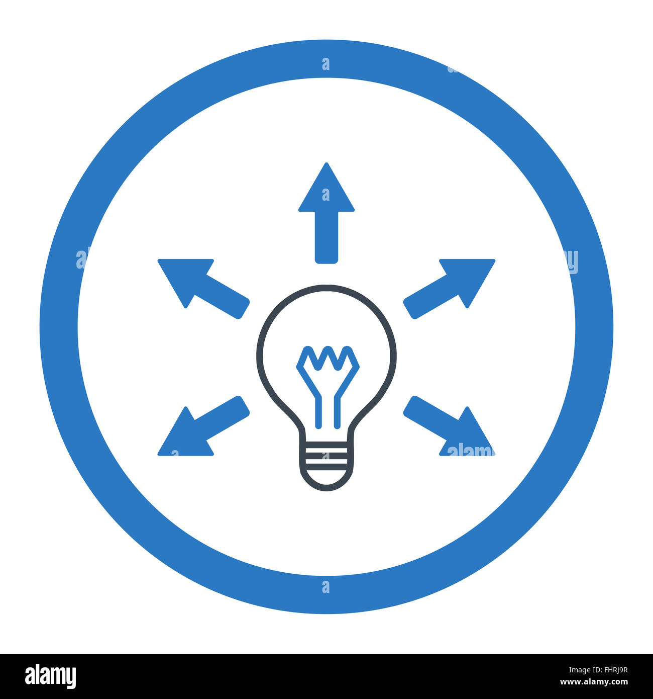Idea flat smooth blue colors rounded glyph icon Stock Photo - Alamy