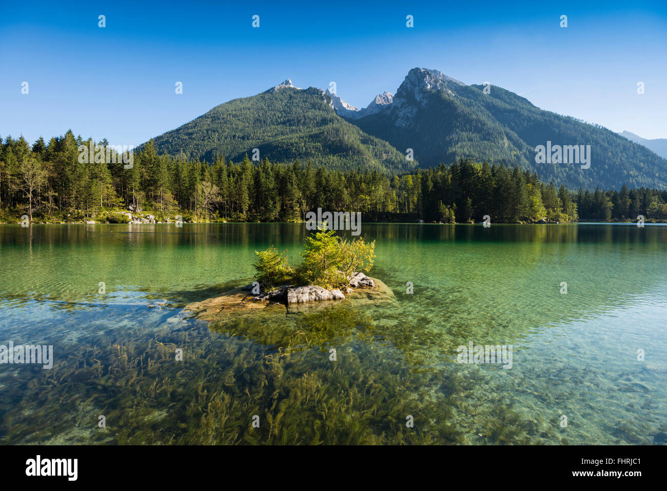 Hintersee, Ramsau, Berchtesgaden National Park, Berchtesgadener Land district, Upper Bavaria, Bavaria, Germany Stock Photo