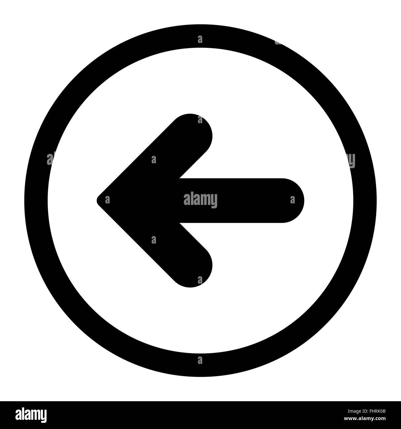 Arrow Left flat black color rounded raster icon Stock Photo - Alamy