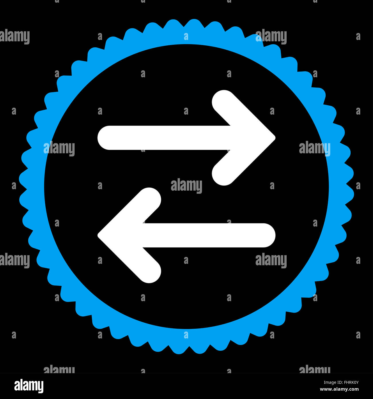 Flip Horizontal flat blue and white colors round stamp icon Stock Photo ...