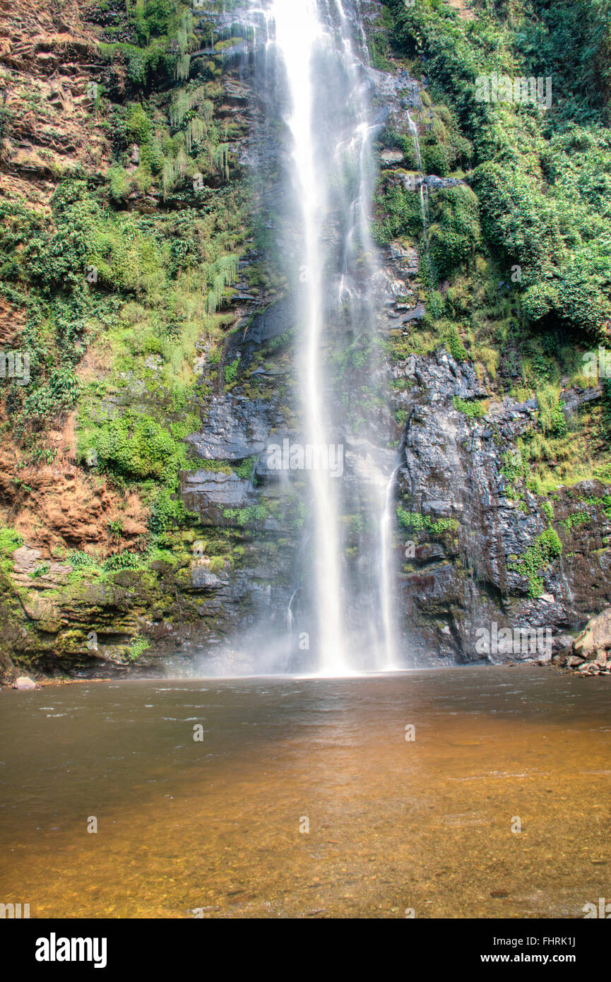 The beautiful Wli waterfall in the Volta Region in Ghana Stock Photo