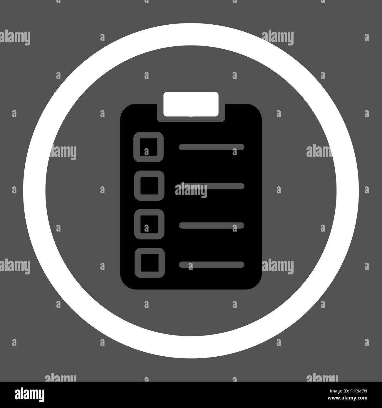 Test task flat black and white colors rounded vector icon Stock Photo ...