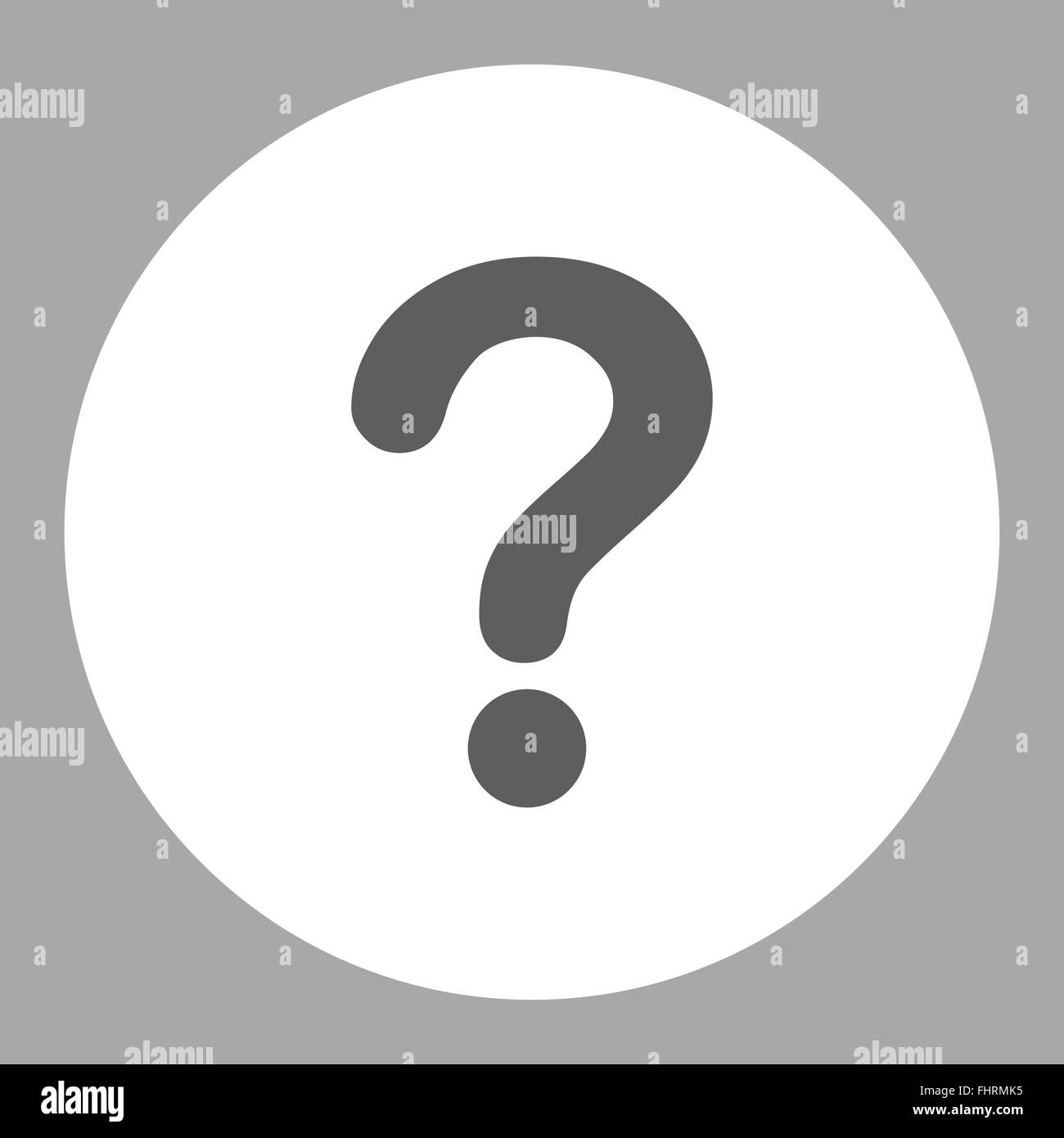 Question flat dark gray and white colors round button Stock Photo - Alamy