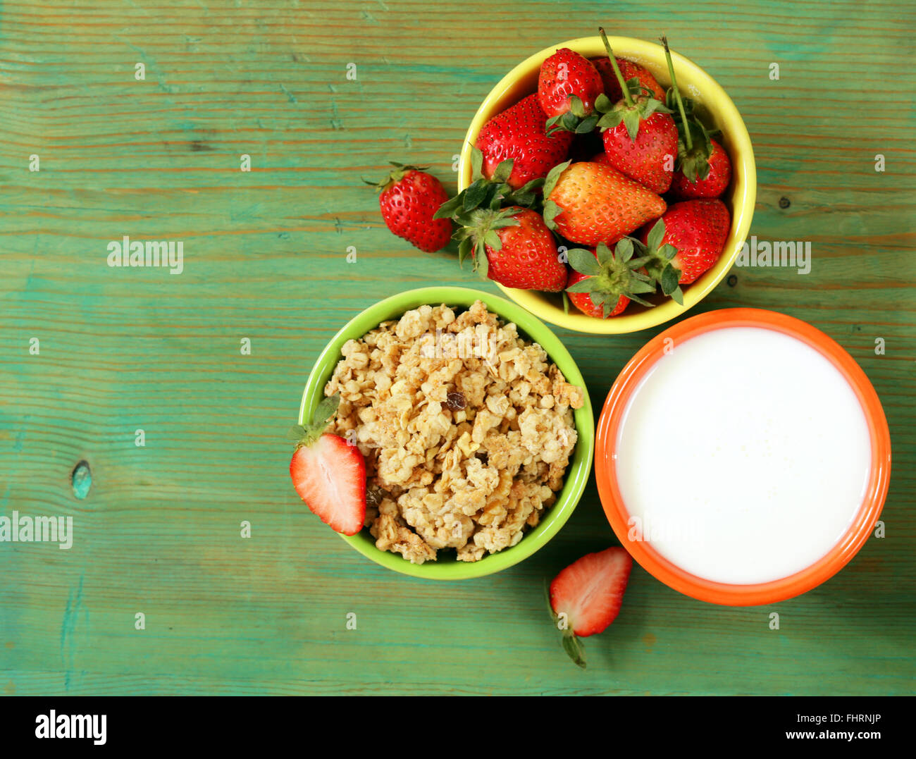 healthy breakfast of muesli, yoghurt, fruit Stock Photo Alamy
