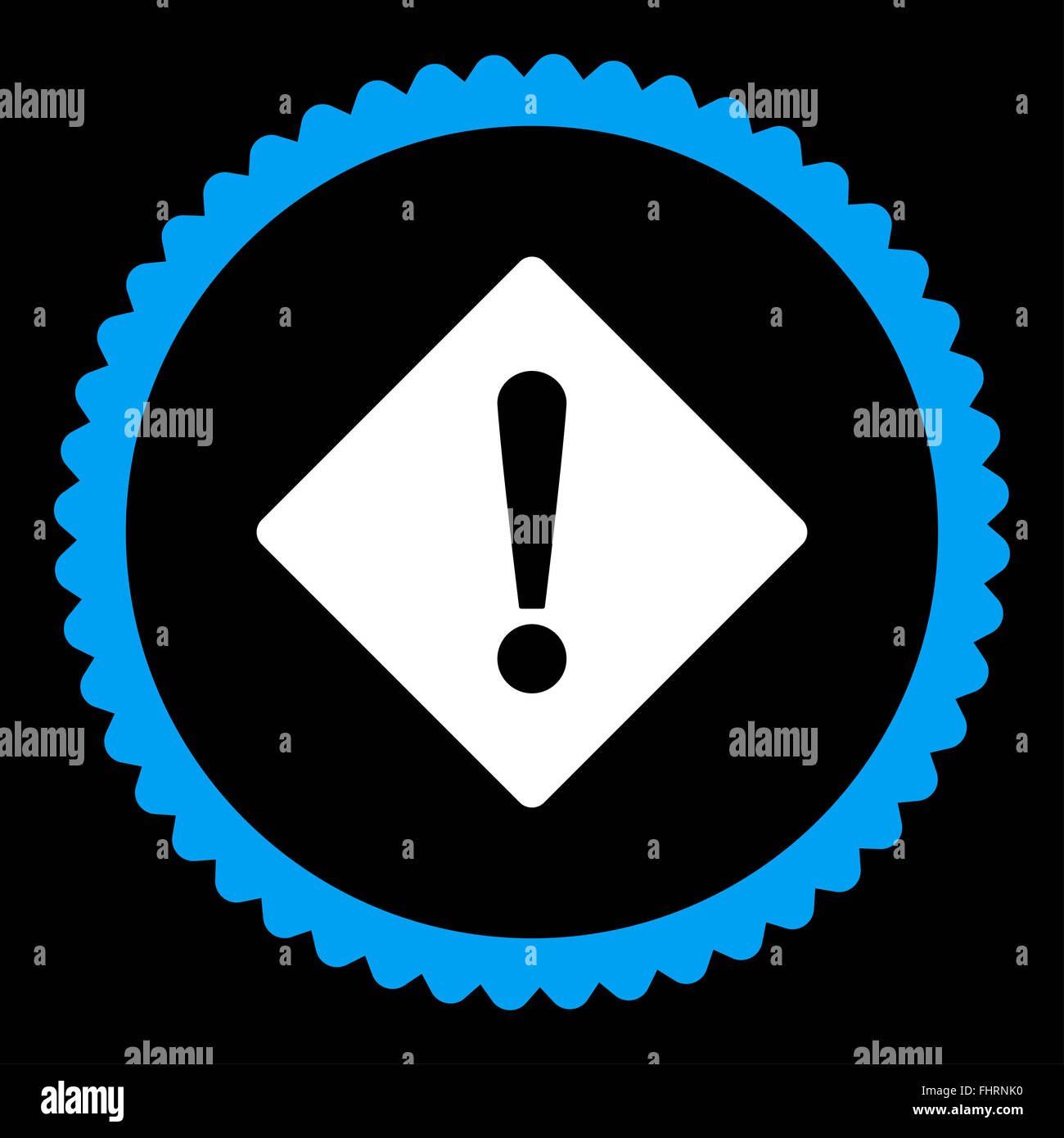 Error flat blue and white colors round stamp icon Stock Photo - Alamy
