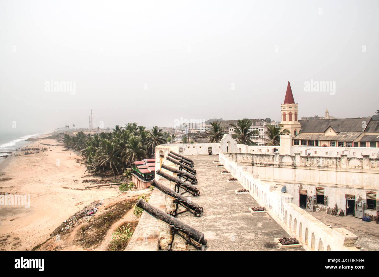 The Cape Coast Castle in Ghana is one of about forty 'slave castles', or large commercial forts, built on the Gold Coast Stock Photo