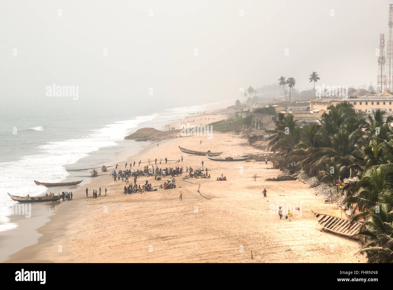 View from the castle over the city of Cape Coast in Ghana Stock Photo