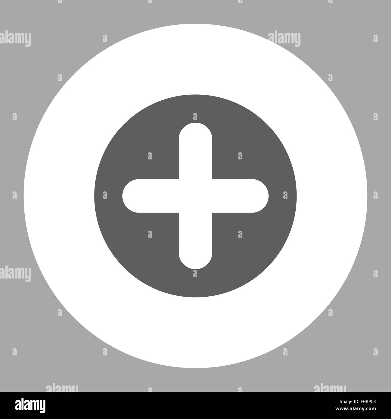 Create flat dark gray and white colors round button Stock Photo - Alamy