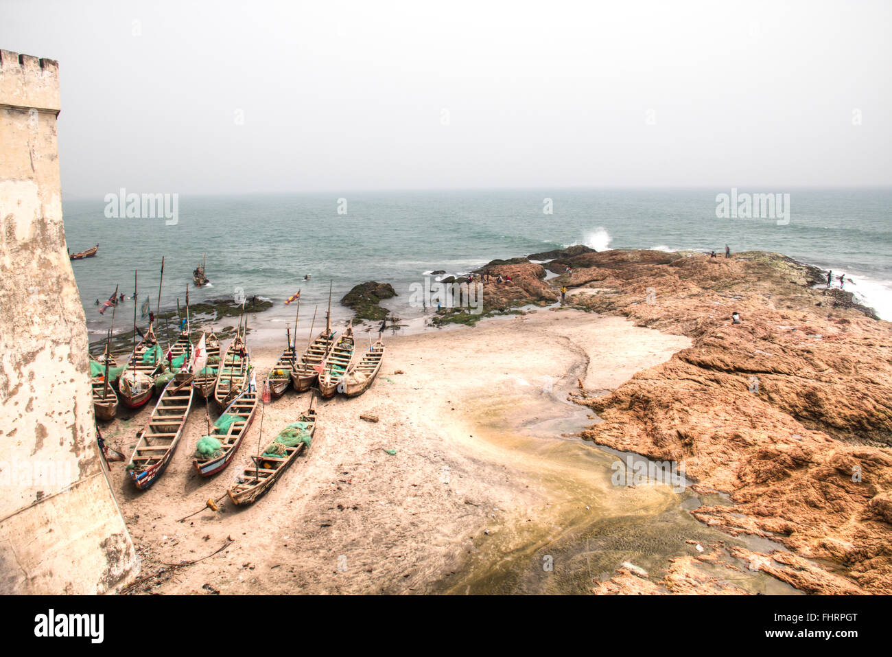 The Cape Coast Castle in Ghana is one of about forty 'slave castles', or large commercial forts, built on the Gold Coast of West Stock Photo