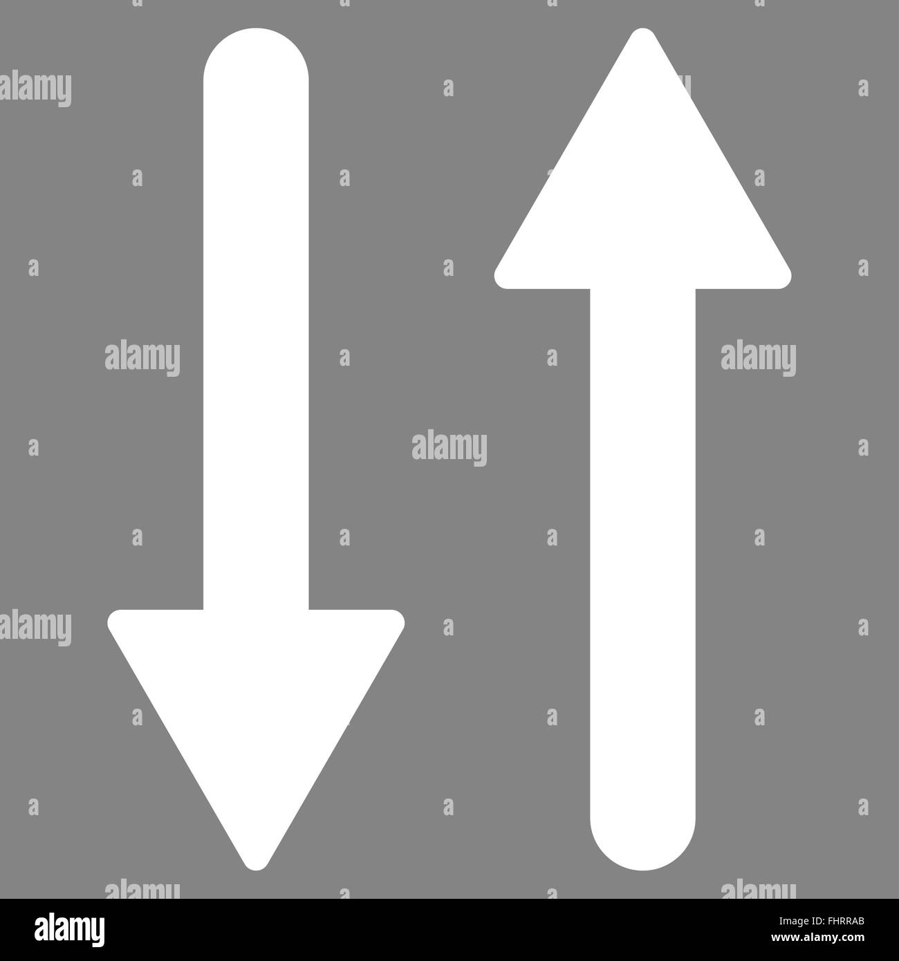 Arrows Exchange Vertical flat white color icon Stock Photo - Alamy
