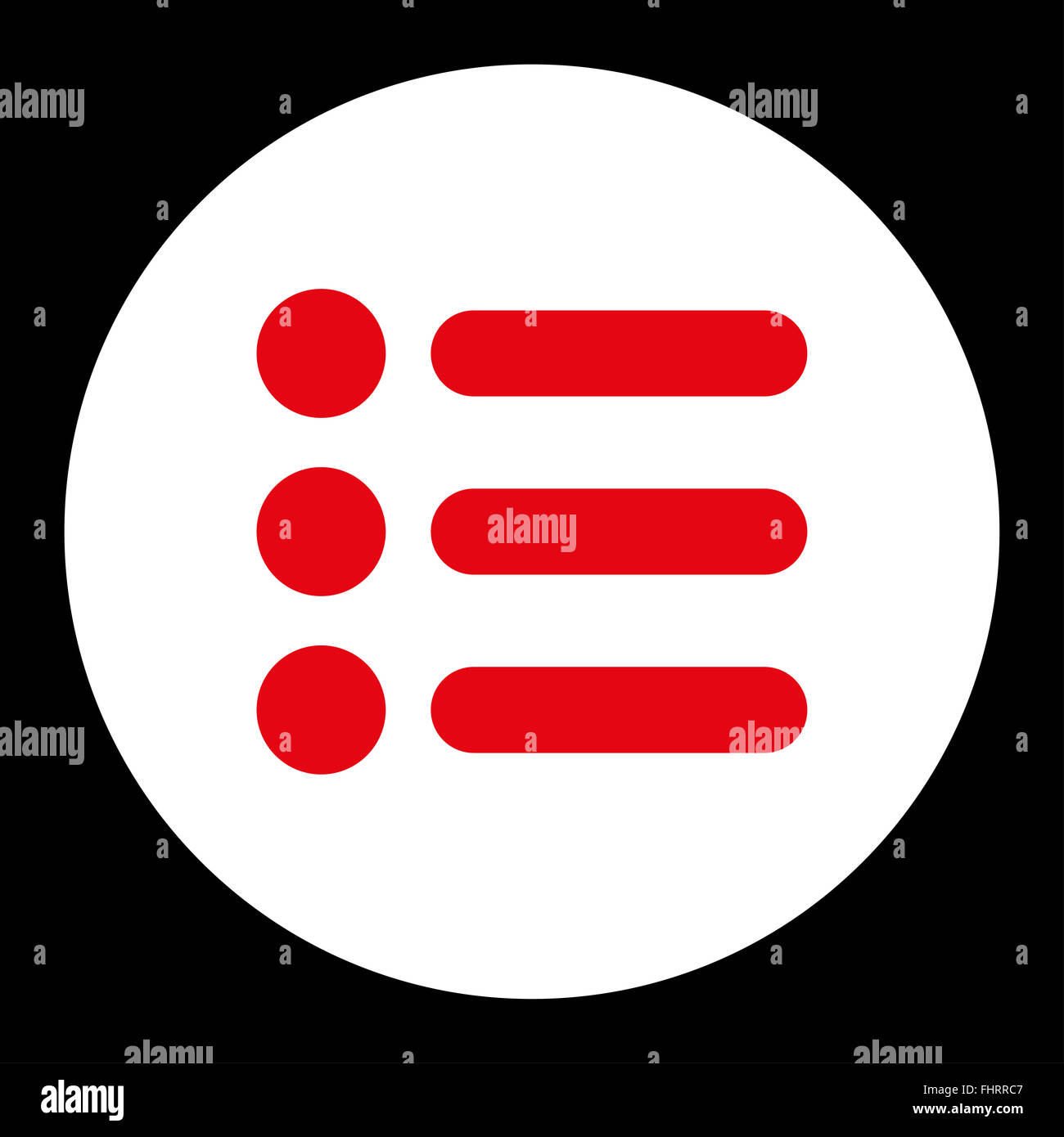Items flat red and white colors round button Stock Photo - Alamy