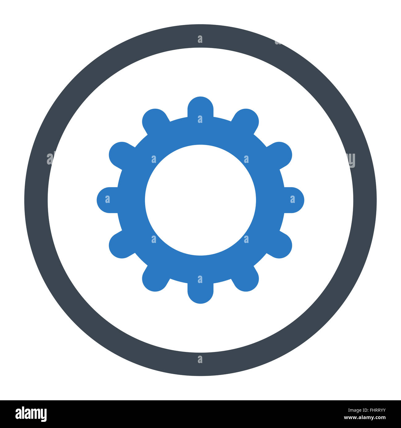 Gear flat smooth blue colors rounded vector icon Stock Photo - Alamy