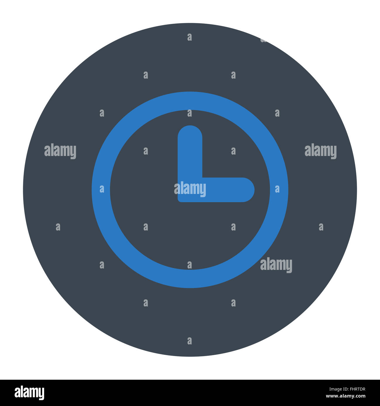Clock flat smooth blue colors round button Stock Photo - Alamy