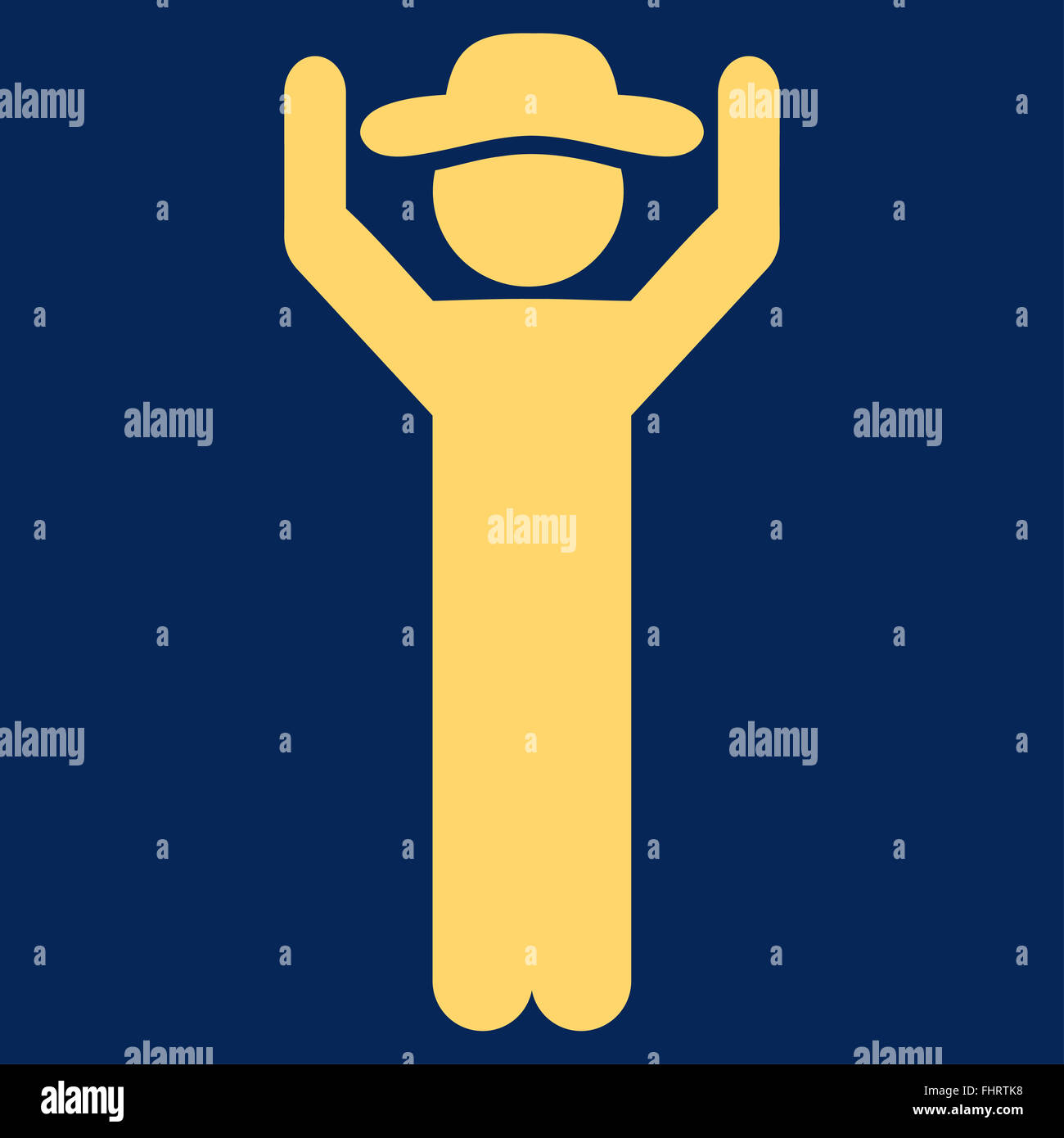 Guy Hands Up Icon Stock Photo - Alamy