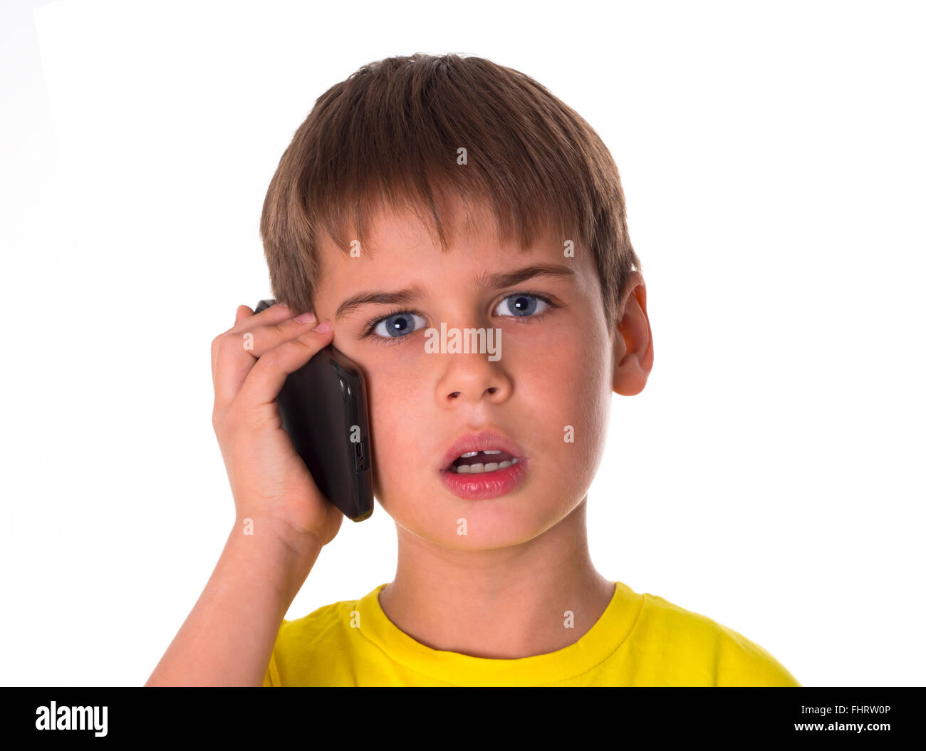 boy with the mobile phone Stock Photo