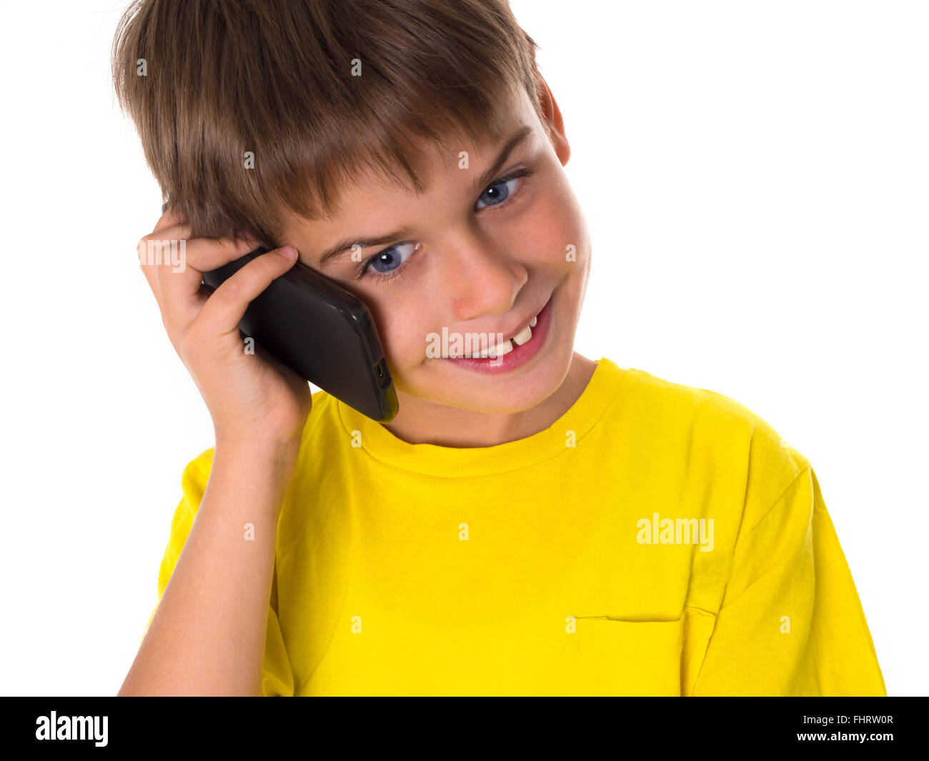 boy with the mobile phone Stock Photo