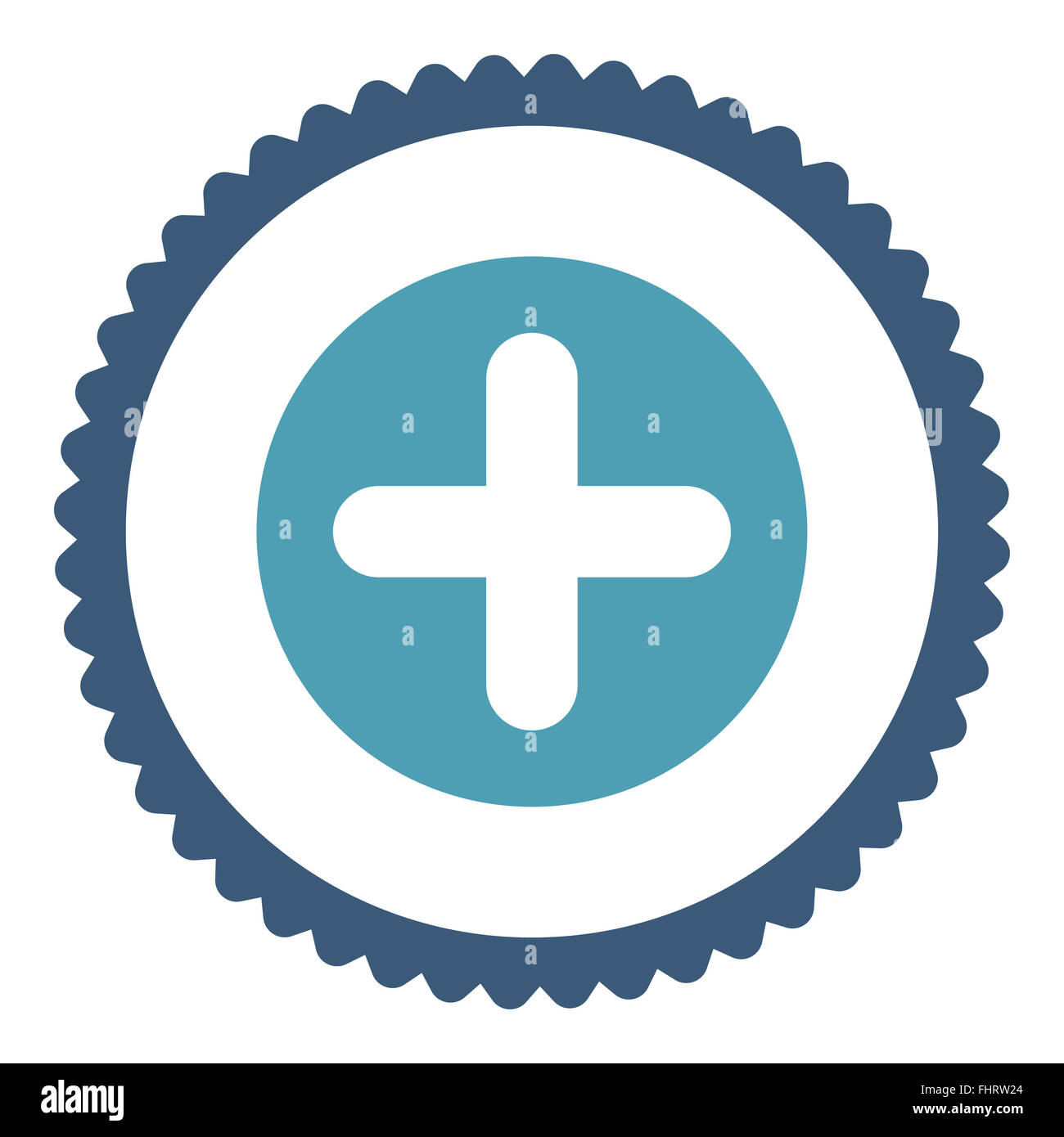 Create flat cyan and blue colors round stamp icon Stock Photo - Alamy