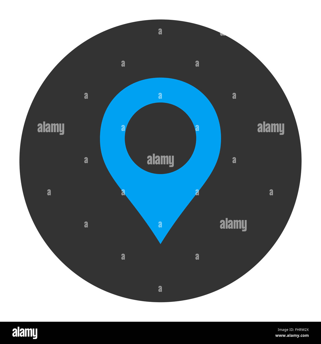 Map Marker flat blue and gray colors round button Stock Photo - Alamy