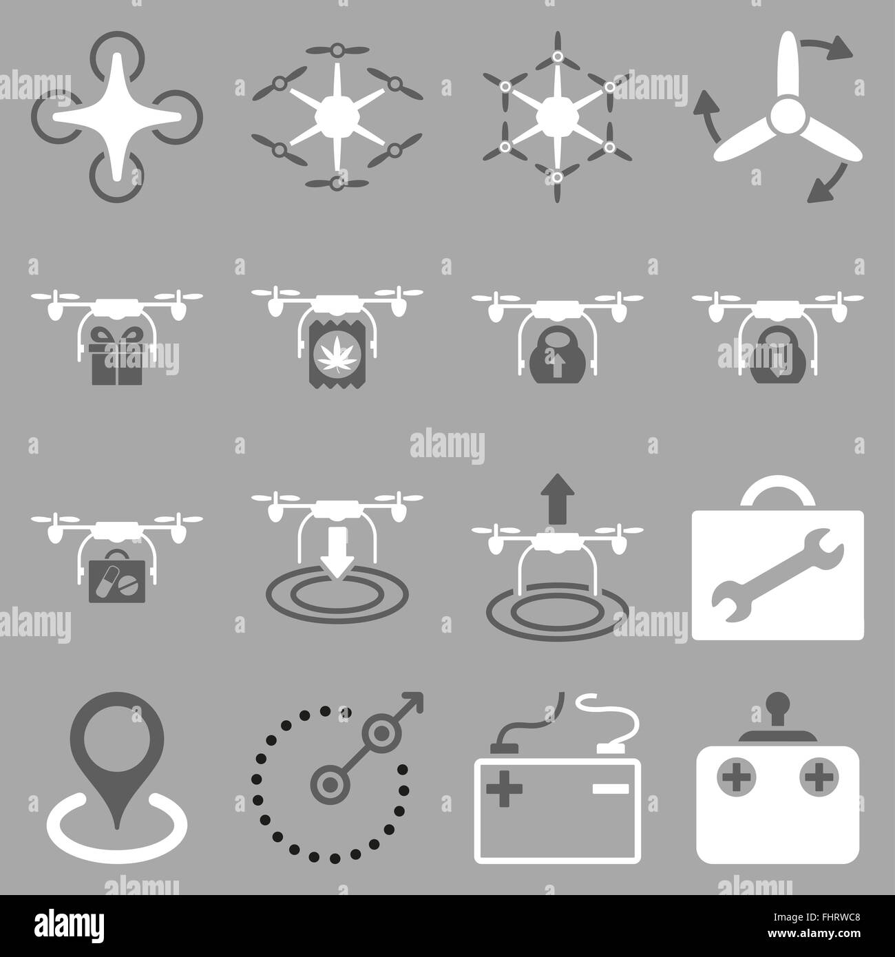 Air copter flat icon set Stock Photo - Alamy